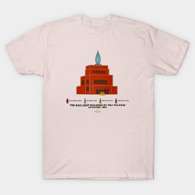 Wisconsin Gas Light Building • Milwaukee, WI T-Shirt by The MKE Rhine Maiden